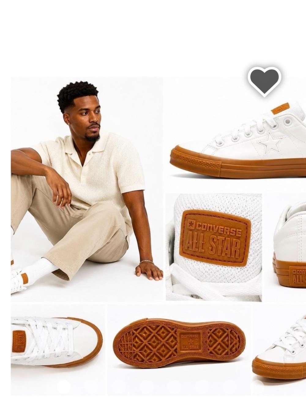 Converse One Star Puff Skate Shoes Sneakers Low Top Kicks Men's White  Gum 10